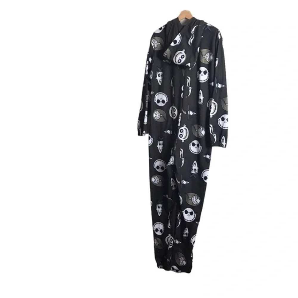 Disney Nightmare Before Christmas Large Hooded Footed One Piece Pajamas Relaxed‎ - Picture 2 of 8